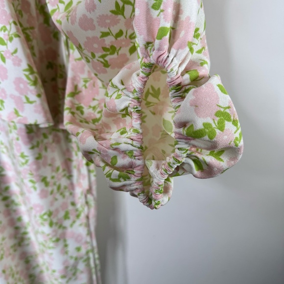 Topshop Floral Ruffle Midi Dress – Back Tie, Long Sleeve, Boho Cottagecore - Picture 16 of 16